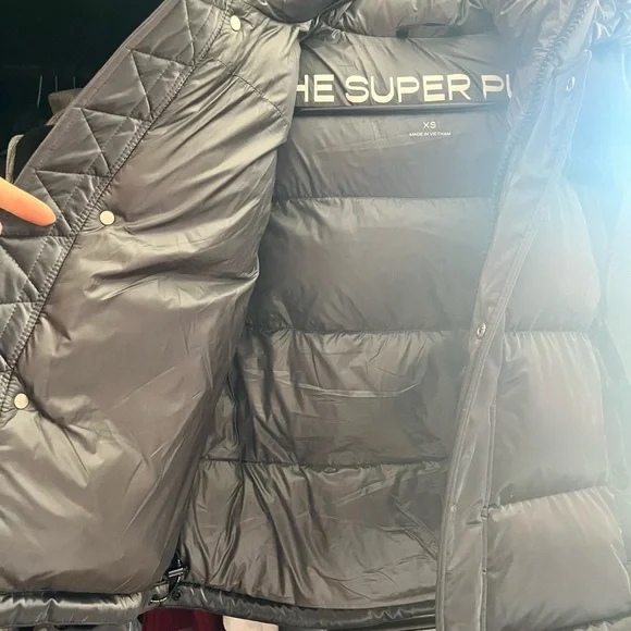 Basically new* Aritzia liquid shine Gray Puffer Jacket - Picture 4 of 8